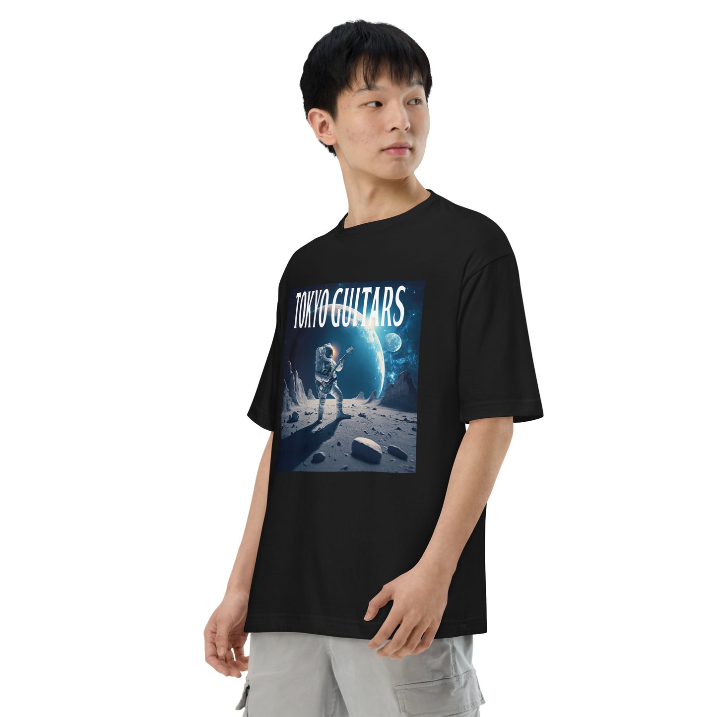 On the Moon, Earth Behind - ユニセックス ビッグシルエット Tシャツ